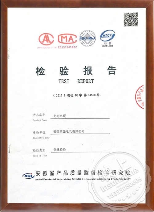Power cable inspection report