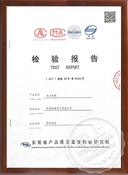 Power cable inspection report