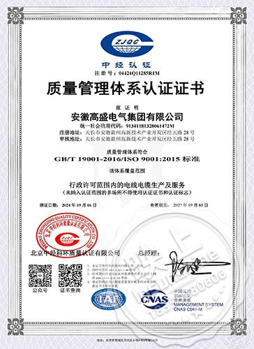 Quality management system certification