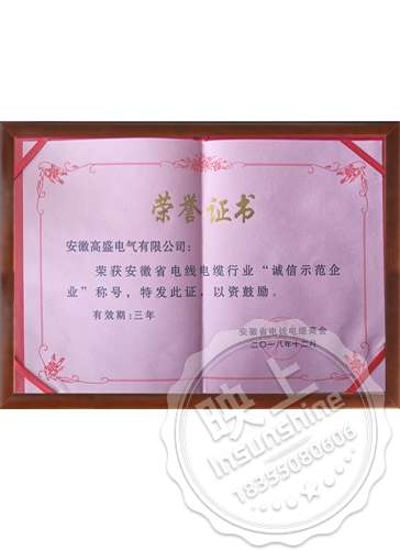 Certificate of Honor
