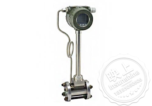 Temperature and pressure compensated vortex flow meter