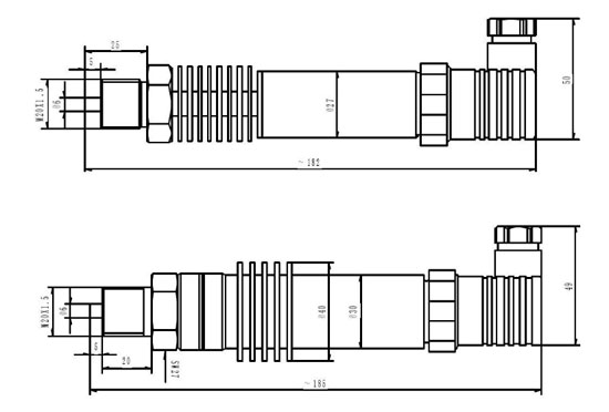 ZR804H小型耐高温压力变送器外形尺寸